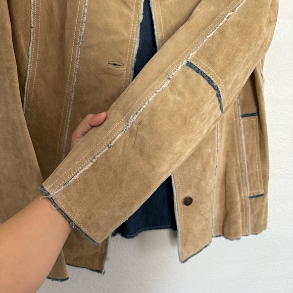 Wilson’s Leather Maxima Suede Leather Denim Lining Jacket Medium - Picture 2 of 6